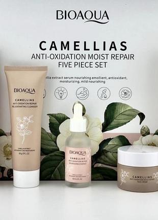 Набір для обличчя bioaqua camellia antioxidant moisturizing repair five-piece set, 5 продуктів