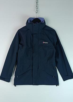 Женская куртка парка на мембране gore-tex с капюшоном/дождевик/мембранная/трекинговая/для походов/гортекс/mammut x sale goretex/синяя/горпкор/