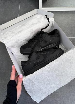Nike sb dunk low wmns lace pack - regal full black/найк сб данк лоу вмнс повністю чорні 36 37 38 39 40