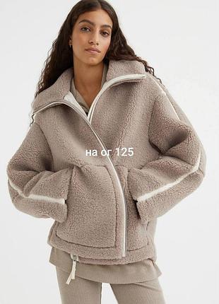 H&amp;m бомбер из искусственного меха на шелковой подкладке размер xl б/в, состояние идеально