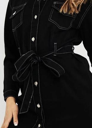 Жіноча коротка сукня zara чорна  з поясом