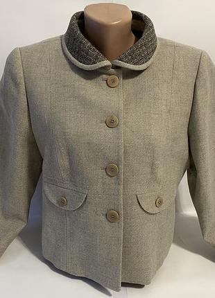 Преміальний вовняний жакет paul costelloe collection в елегантному кольорі oatmeal. підійде на m – l