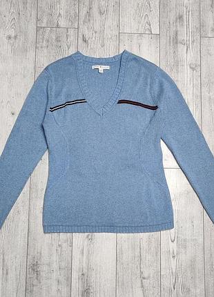 Жіночий бавовняний светр tommy hilfiger, блакитний, розмір xl