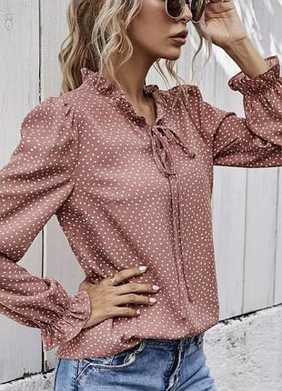 Легка блузка shein у горошок, розмір m (38)