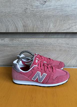 Жіночі замшеві кросівки new balance 373 оригінал рожеві / малинові