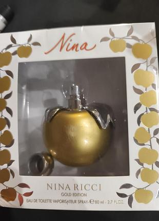 Элитная классика-парфюм nina ricci nina gold edition 80ml абсолютно новый запечатан. лот м2