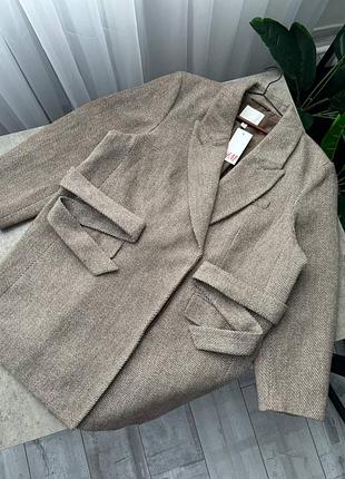 Блейзер-пальто з додаванням вовни з поясом h&m
