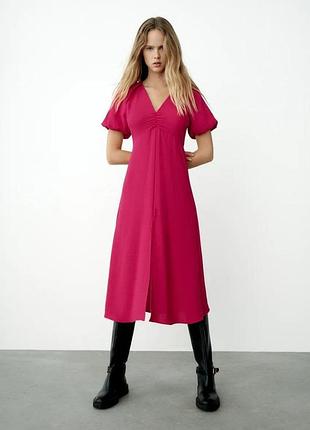 Нова міді сукня zara balloon sleeve midi dress