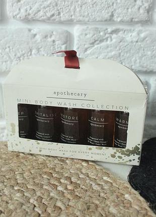 Набор мини-гелей для душа marks &amp; spencer apothecary mini body wash collection.