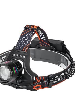 Налобний світлодіодний ліхтар night vision fluorescence 8096 pm10-tg+cob чорний
