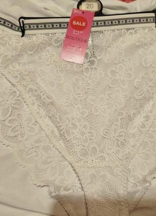 Трусики жіночі marks & spencer бутік білі мереживні розмір 20