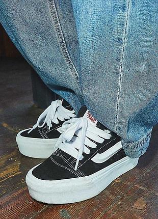 Кеди унісекс vans knu skool чорні з білим