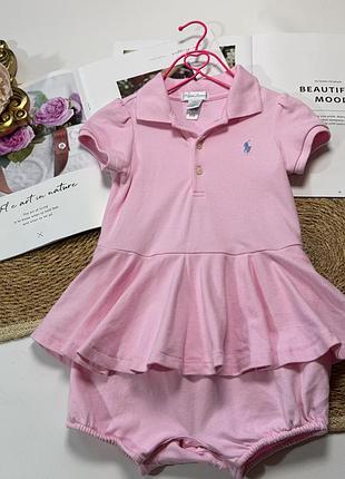 Боді на дівчинку ralph lauren з оброками рожевого кольору на 18 місяців