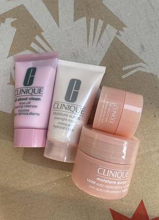Набір мініатюр clinique: очищення, маска, крем, догляд для очей