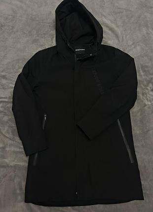 Куртка чоловіча emporio armani чорна з капюшоном