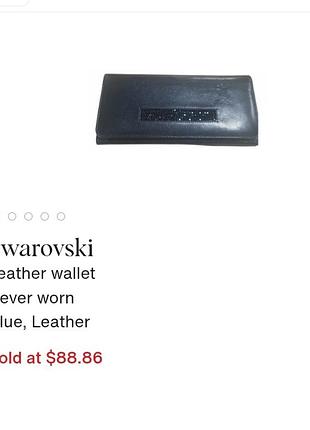 Элегантный черный кожаный кошелек-клатч с кристаллами swarovski