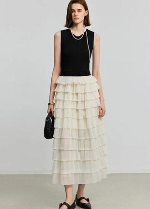 Максисукня lily sleeveless tiered tank dress от официального бренда lily. размер s.