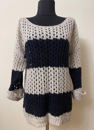 Жіночий вʼязаний ажурний джемпер 12/38 розміру river island
