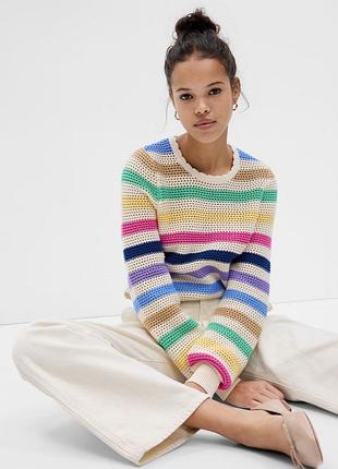 Вязаный свитер gap crochet crewneck sweater кофта джемпер