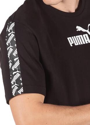 Футболка puma чорна з білим біг лого бавовна розмір м оригінал. стан дуже хороший без дир