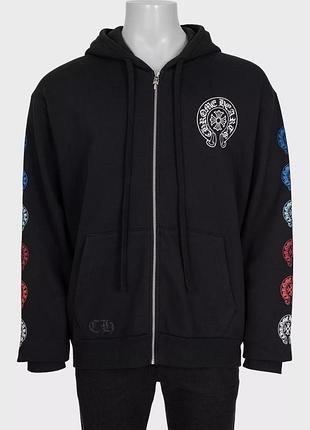 Chrome hearts. чоловіче зіп-худі з капюшоном у принт