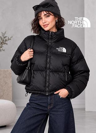 Новая женская зимняя объемная черная пуховая куртка the north face