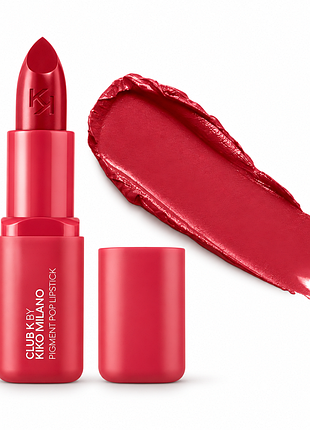 Кремова помада для губ kiko milano club k pigment pop lipstick 14 love bomb — холодний червоний (000110-14)