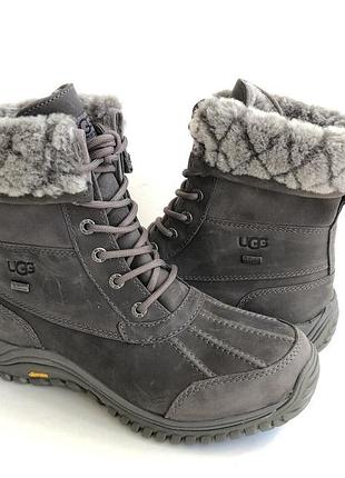 Жіночі зимові черевики ugg adirondack ii luxe quilt у темно-сірому відтінку (grey / charcoal) .розмір: 36,5(22,5см)