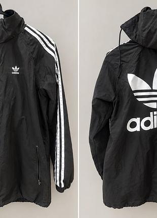 Чорна вітровка adidas originals із капюшоном
