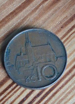 Монета 10 чешских крон 1993 года (бро)