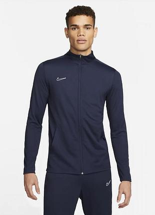 Мужская темно синяя легкая спортивная зип кофта на молнии nike dri fit оригинал олимпийка найк драй фит мастерка