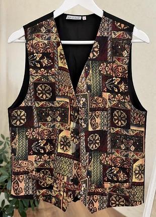 Вінтажна гобеленова жилетка le look,розмір l
