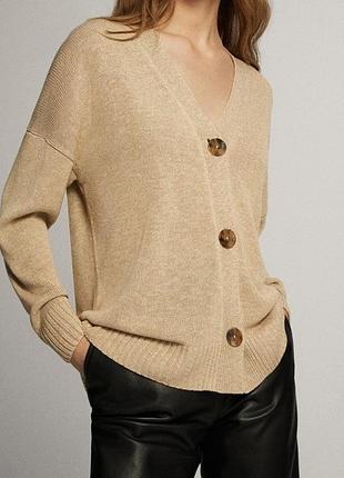 Женский вискозный базовый кардиган от massimo dutti