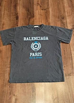 Чоловіча унікальна футболка balenciaga з великим лого оригінал