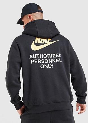 Чоловіча чорна утеплена худі nike оригінал кофта з капюшоном на флісі найк