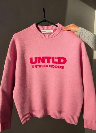 Светр bershka untld, рожевий, розмір s