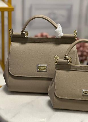Сумка dg dolce gabbana sicily  25 cm беж