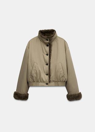 Двостороння куртка жіноча хакі zara new