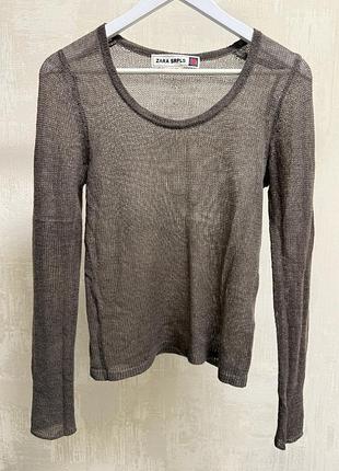 Жіночий светр zara кашеміровий коричневий