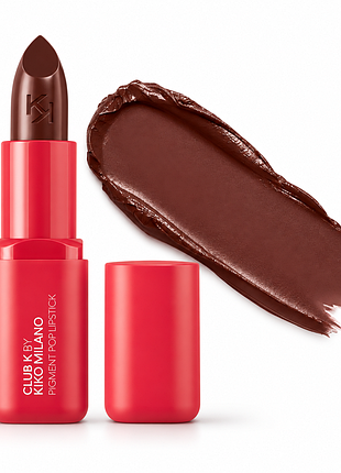 Кремова помада для губ kiko milano club k pigment pop lipstick - 25 no cap — темно-коричнева з холодним підтоном (000110-25)