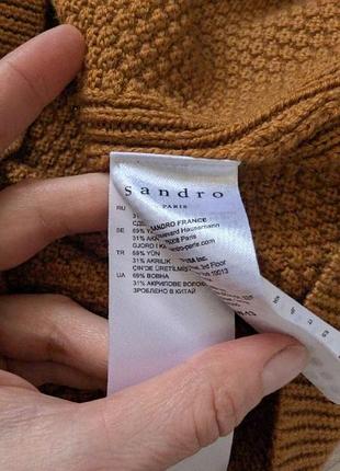 Горчичный шерстяной свитер sandro paris, m 4
