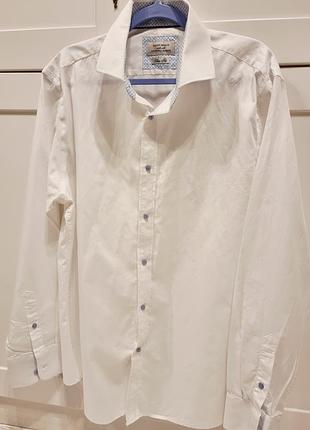 Чоловіча біла приталена сорочка gianni feraud (slim fit), розмір xxl / 17.5