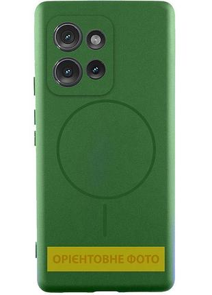 Чехол silicone cover lakshmi full camera (aa) with magfit для motorola edge 60 / 60 fusion зеленый / dark green