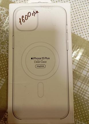 Чохол apple iphone 15 plus clear case with magsafe оригінал