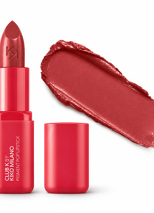 Кремова помада для губ kiko milano club k pigment pop lipstick - 06 can't miss — насичений рожево-червоний (000110-06)