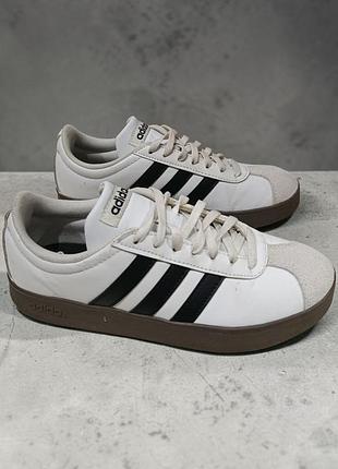 Кеды, кроссовки женские adidas vl court base id3714 36 2/3, белый/черный, размер 37.5