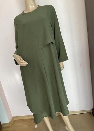 Подовжена оливкова сукня/s/ brend ns moda