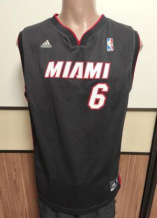 Дитяча/ підліткова баскетбольна майка nba adidas miami heat james #6