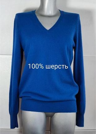 Светр жіночий united colors of benetton синій вовняний xl