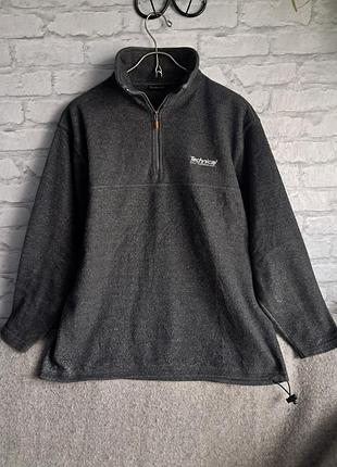 Чоловіча флісова кофта technical outerwear, розмір m-l темно-сіра (графіт) 1/4 блискавка